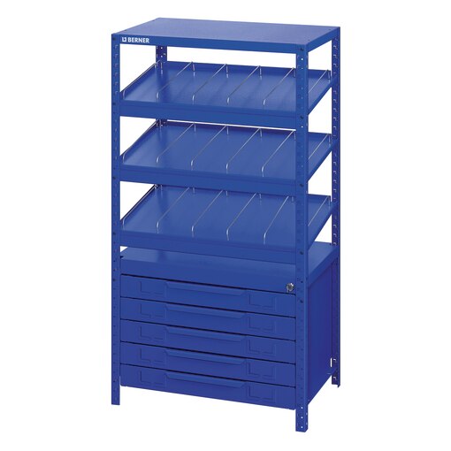 Modul Schubladen 5-fach mit DIN- Norm Oberteil 1000x542,5x364 mm, blau